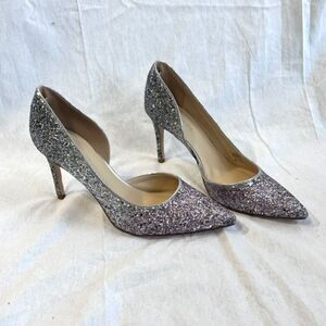 Marc Fisher silver and pink ombré Debuta Glitter D’Orsay heels, nwot, size 9.5